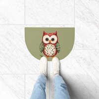 Folk Art Patchwork Owl Cottagecore Woodland Doormat