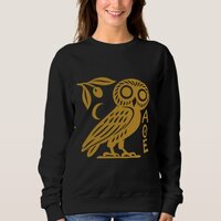 Owl of Athena Athenian Coin Ancient Greek Symbol Sweatshirt