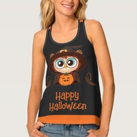 Owl/Fall/Autumn/Halloween/pumpkin Tank Top