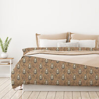 Brown Owl Illustrated Woodland Pattern Duvet Cover