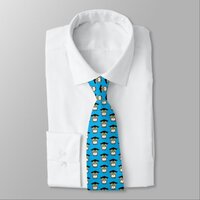 Graduation Owl on Blue Fun, Colorful Grad Outfit Neck Tie