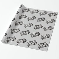 Owl Symbol Black Wrapping Paper