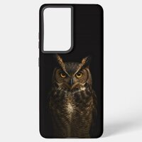 Black 4 Luxe Galaxy S21 Ultra Case, Golden Eye Owl Samsung Galaxy S21 Ultra Case