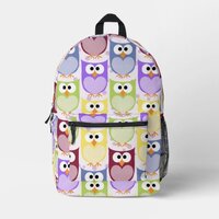 Cute Owls, Owl Pattern, Baby Owls, Colorful Owls Printed Backpack