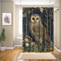 Owl Forest, William Morris Style  Shower Curtain