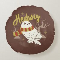 Hedwig Whimsical Forest Drawing Round Pillow