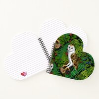 Owls, ferns, oak and berries notebook