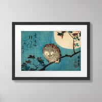 Utagawa Hiroshige - Horned Owl on Maple Branch Framed Art
