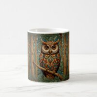 Elegant retro owl forest greenery coffee mug