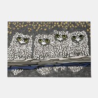 Funny Night Owl Doormat, Owl Lover Mat, Owl Birds Doormat