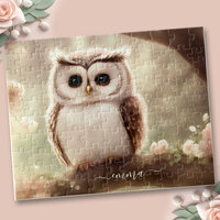 Cute watercolor owl name jigsaw puzzle