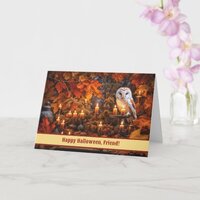 Friend Happy Halloween with Beautiful Owl Card