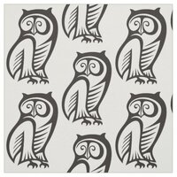 Owl Symbol Black Fabric