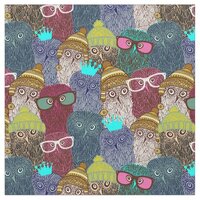 Owl in crown fabric