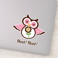 Hoot Hoot! Adorable spring owl floral Sticker