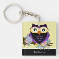 Adorable Personalized Owl Keychain