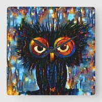 Brilliant and Wise Owl Square Wall Clock