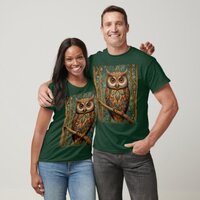 Elegant retro owl forest greenery  T-Shirt