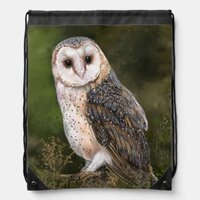 Western Barn Owl Drawstring Bag