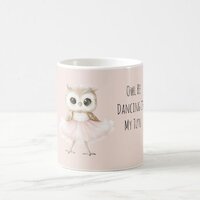 Owl Dancing Pink Tutu Ballerina Coffee Mug