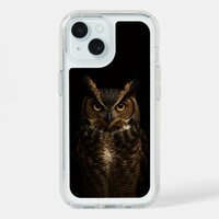 Black 4 Luxe Presidio iPhone 15,  Golden Eye Owl iPhone 15 Case