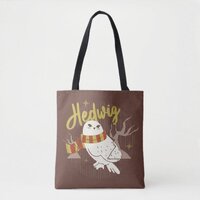 Hedwig Whimsical Forest Drawing Tote Bag