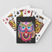 Cute Colorful Owl Cards, Standard Index faces Playing Cards