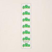 Green Owls Design Personalised Scarf