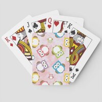 Cute Owls, Owl Pattern, Colorful Owls, Baby Owls Poker Cards