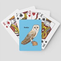Barn owl bird cartoon illustration  poker cards
