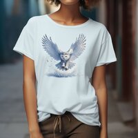 Snowy Owl in the Midst of a Swoop done in watercol T-Shirt