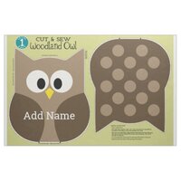 Cut and Sew Woodland Owl Stuffed Animal with name Fabric