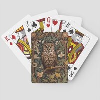 Majestic Great Horned Owl Forest Poker Cards