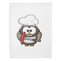 Great horn owl with BBQ in hand Duvet Cover