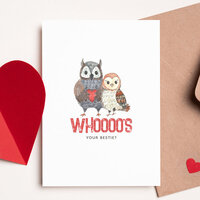 Cute Owl Pun Bestie Valentine's Day Card