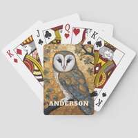 Art Nouveau Barn Owl Poker Cards