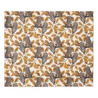 Autumn owls on cotton white duvet cover