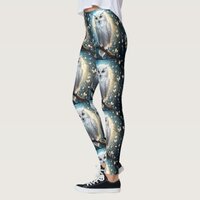 Lunar Vigil: The White Snow Owl Leggings