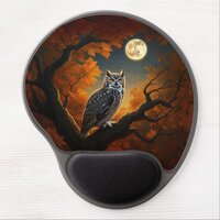 Great Horned Owl in Autumn Gel Mouse Pad
