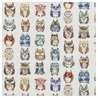 Littel Rainbow owls - funny pattern Fabric
