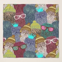 Owl in crown scarf