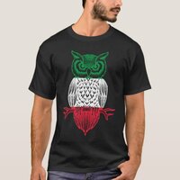 Owl Italian Flag Italy Italian Ornithologist Bird  T-Shirt