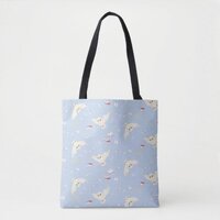 Hedwig Owl Post Letters and Books Pattern Tote Bag