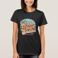 100 Days Smarter Owl Retro Teacher Kids 100 Days O T-Shirt