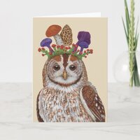 Plenty to Talk About tawny owl/fungi card