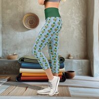 Lucky Green Cute Irish Owl Illustration Capri Leggings