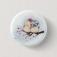 Cute owl for boy girl gift button