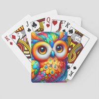 Adorable Colorful Owl Poker Cards