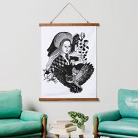 Lady and Night Owl Hanging Tapestry