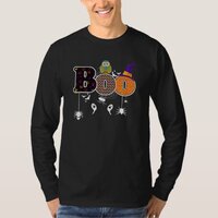 Boo With Spiders And Witch Spooky Hat Owl Hallowee T-Shirt